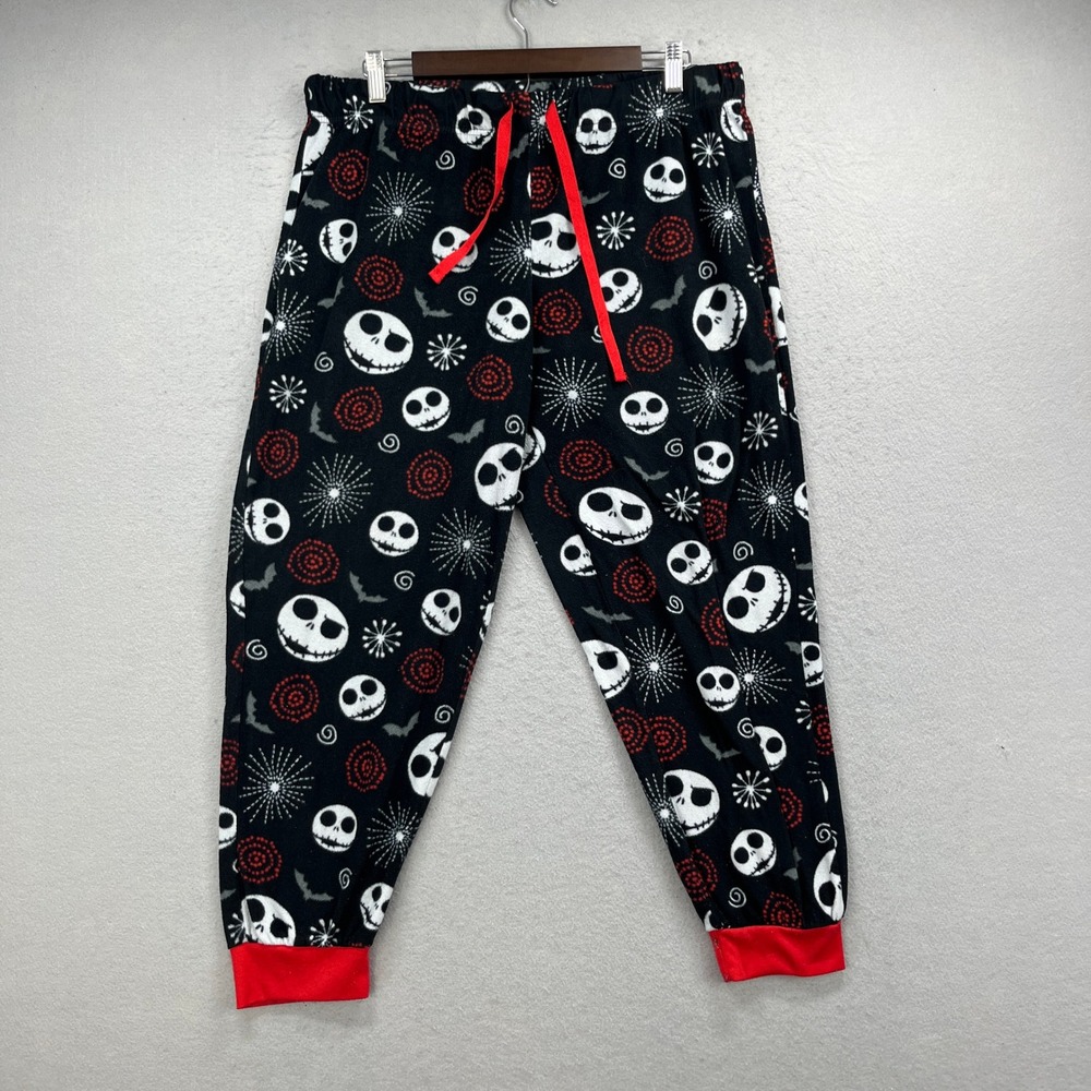 Disney Nightmare Before Christmas Pajama Pants Girls XL Black Jack Skellington